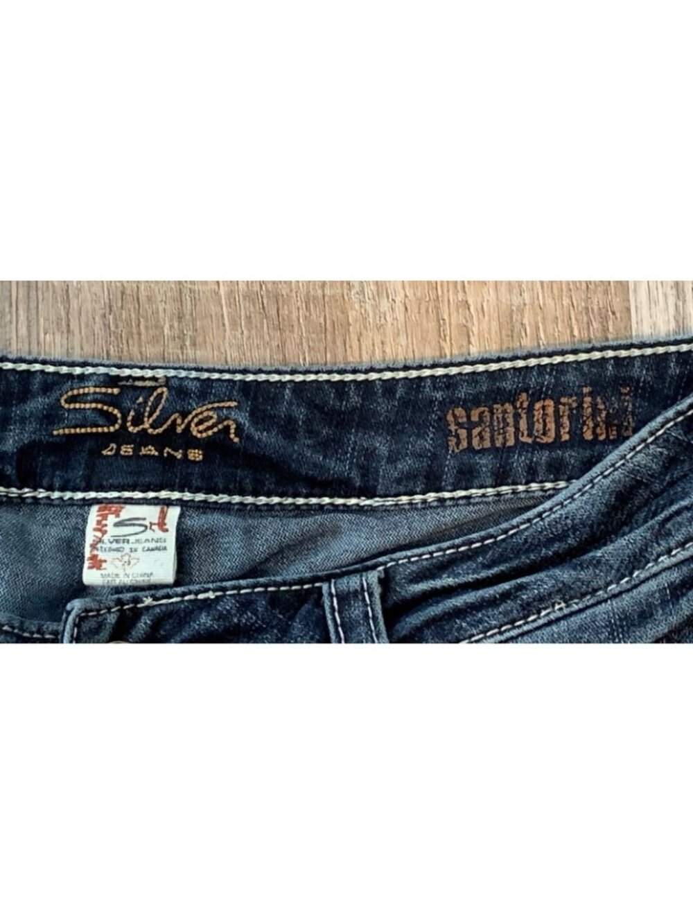 Silver Jeans Santorini Denim Capris Womens Sz 29 Low Rise Dark Wash Embroidered - Picture 5 of 12